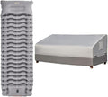 GORILLA GRIP Inflatable Sleeping Mat Gray and Outdoor Furniture Cover Sofa Gray Bundle