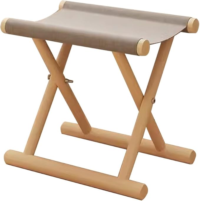 Small Chair Stools Folding Short Stool Camping Fishing Chair Shoe Bench for Hallway Foot Stool Under Desk Small Solid Wood Kids Chair Footstool for Living Room Outdoor(Gray A)