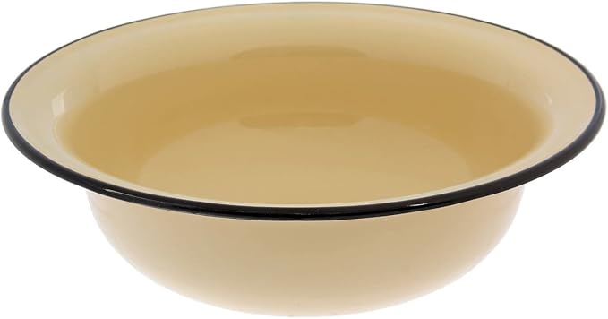 Yellow Enamelware Wash Basin 6.8 Qt / 6.5 L Vintage Large Enamel Bowl Enameled Dish Washing Basin Enamel Food Storage Mixing Bowl Enamel Camping Dishes Wash Basin Enameled Metal Wash Tub