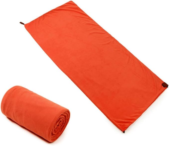 Fleece for Adults Comfortable Outdoor Camping Gear with Opening Compact Storage Bag Linkable Design for Hiking Travel Orange