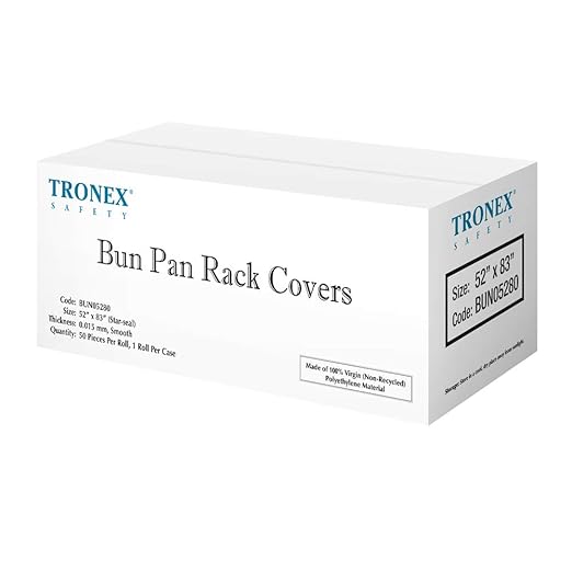Tronex 50 Pcs Disposable Bun Pan Rack Covers High-Density Polyethylene Food Safe Plastic Bakers Bakery Rack Cover 26 x 26'' x 83'' (Star Seal Top)
