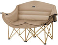 Double-Layer Padded Double Folding Camping Chair Outdoor Chairs with Wide Seat Sleeping Chair for Fishing Hiking Travel Home(Brown)