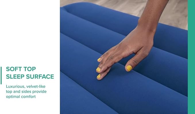 Air Mattress with Built-in Electric Pump Twin Size 12 Inch Inflatable Mattress for Adults 2-Minute Fast Inflation Built-in Pillow Tritech I-Beam Support 330 lbs Capacity Includes Storage Bag