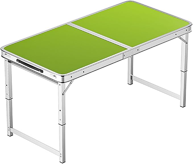 Adjustable Height Aluminum Folding Table Portable Outdoor Camping Table with Handle Compact 120X60Cm Picnic Dining Table Set with 4 Stools - Blue120X60Cm Bla80X50cm Green