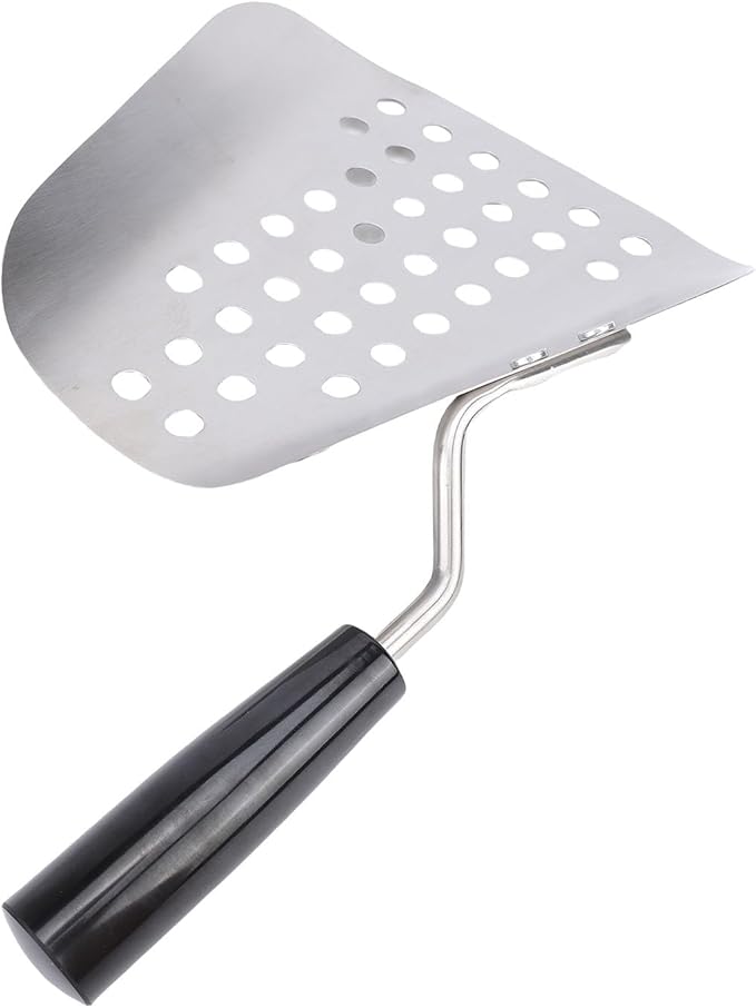 Generic Commercial Popcorn Scoop with Holes Stainless Steel French Fry and Popcorn Scoop Quick Fill Scooper Utility Serving Tool for Snacks Dessert Ice Dry Goods