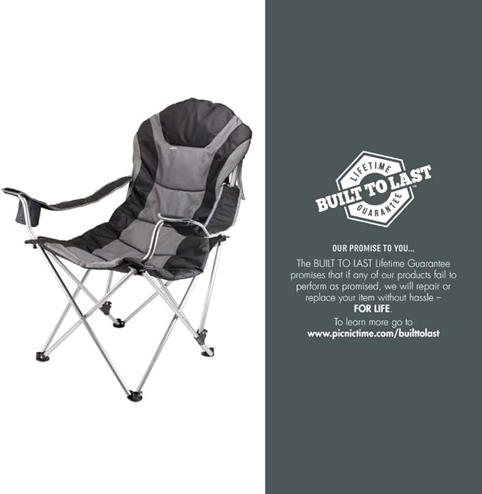 Picnic TIME NCAA Arkansas Razorbacks Reclining Camp Chair - Beach Chair for Adults - Sports Chair with Carry Bag