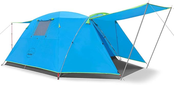 KAZOO 2／4 Person Camping Tent Outdoor Waterproof Family Large Tents 2/4 People Easy Setup Tent with Porch Double Layer | Outdoor Waterproof Family Large Tents Easy Setup