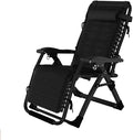 FWZJ Heavy Duty Folding Zero Gravity Chairs Beach Deck Chairs Sun Lounger Recliner for Beach Patio Garden Camping Outdoor Square Steel Legs -Black 3 (Black 3)