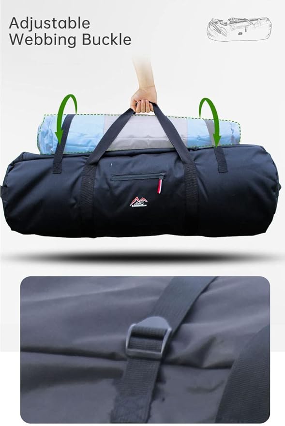 Large Capability Folding Tent Storage Carry Bag Waterproof Luggage Pack Pouch for Camping Hiking Picnic Organizer Walking Holder (Black-XL)