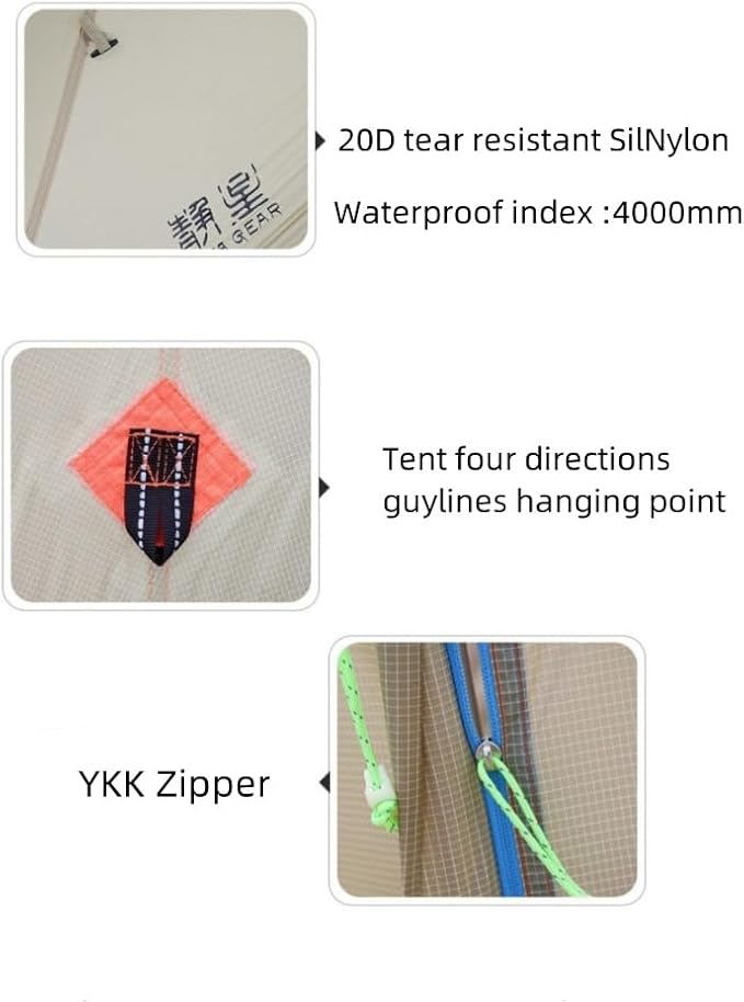 ASTA Gear Fengyin 2 Pyramid TentPortable Ultralight Tent Waterproof 1-2 Person for OutdoorCampingHikingBackpacking