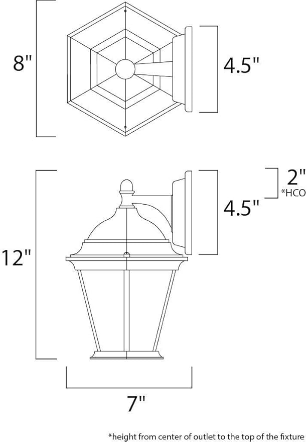 Maxim Cast-One Light Outdoor Wall Mount in Early American Style-8 Inches Wide by 12 inches high-White Finish