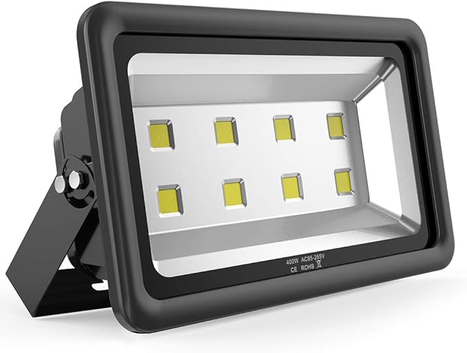 400W Outdoor LED Flood Light 40000LM Super Bright 110-285V IP66 Waterproof 6000K Daylight White Security LightsLighting for Playground Yard Stadium Lawn Ball Park