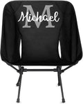 Custom Black Portable Camping Chair Personalized Backpacking Chair with Name Lightweight Foldable Chairs for Hiking Beach