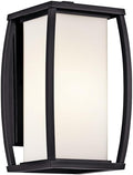 Kichler Bowen 13 1 Light Outdoor Wall Light with Satin Etched Cased Opal Glass in Architectural Bronze