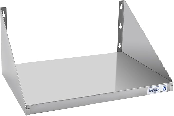 Profeeshaw Stainless Steel Microwave Shelf 18x24 Heavy Duty Wall Mounted Floating Shelf NSF Certified Appliance Rack for Commercial &amp Home Kitchens Restaurants Hotels Bars