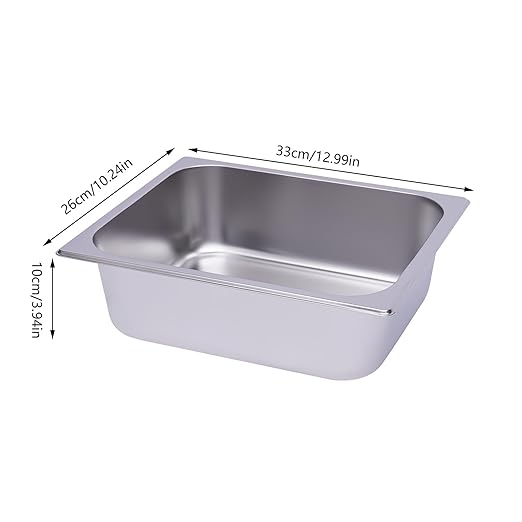 6 Pack 1/2 Size Steam Table Pans Restaurant Steam Plates 4 Deep Steam Table Plate Stainless Steel Food Pan Commercial Food Storage Containers for Hotel Cafeteria Party 12.99 L x 10.24 W