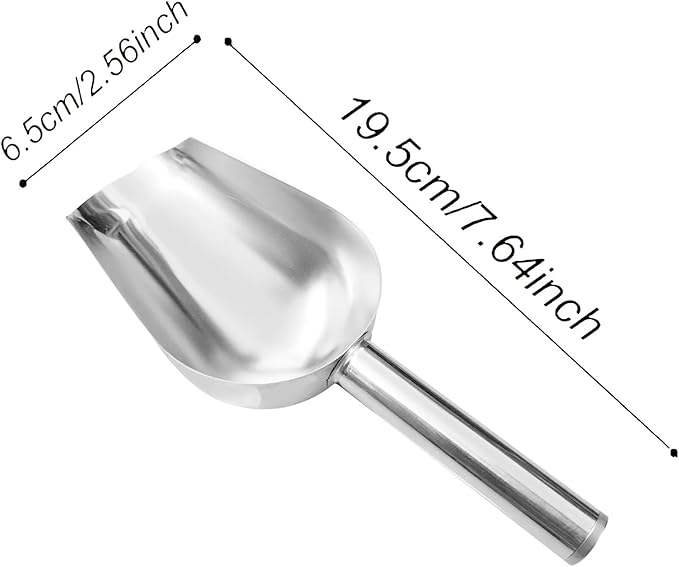 3PC Stainless Steel Scoop Set | Ice Shovel For Pet Grains | Multi-Use Commercial Kitchen Tool Rustproof