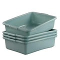 4 Pack Versatile Plastic Bus Box 8 L Small Commercial Bus Tubs 14.8 x 10.8 x 3.9