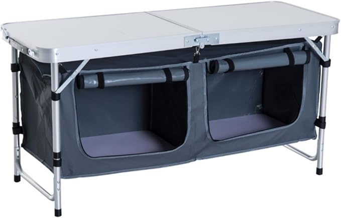 Portable Camping Table Outdoor Tables Foldable Picnic Table Lightweight Tables for OutsideCamping Kitchen Table Folding Table Foldable Picnic Table Adjustable Portable Camp Kitchen with Storage