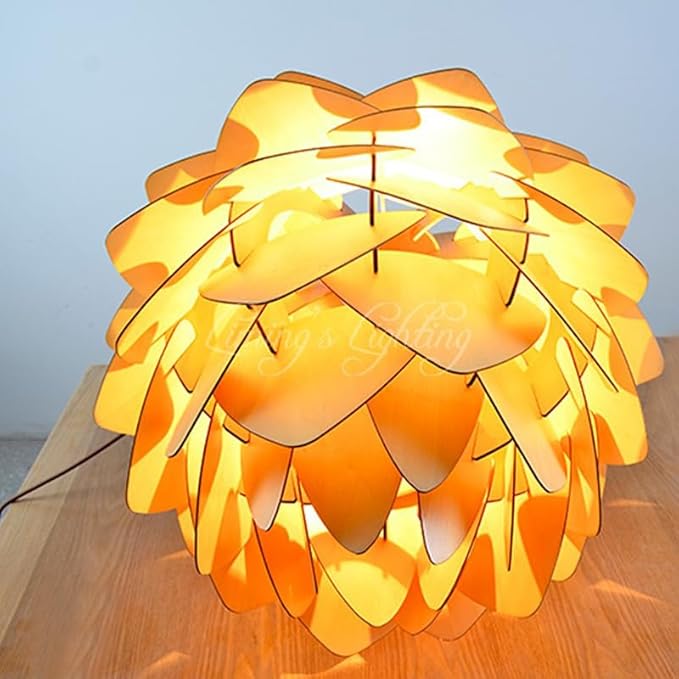 Modern Art Wooden Pinecone Pendant Lights Christmas Decorations Home Restaurant Hanging Wood Lamps Home Decorative Fixtures (18'')