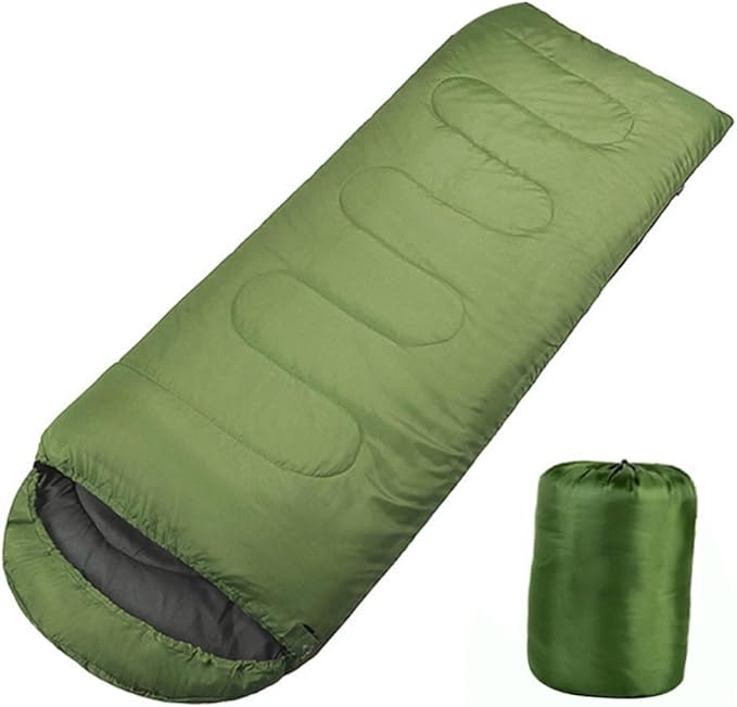 Camping with Drawstring Hood Lightweight Mummy Bag for Cold Weather Hiking Outdoors Olive Green Includes Internal Pouch for Valuables