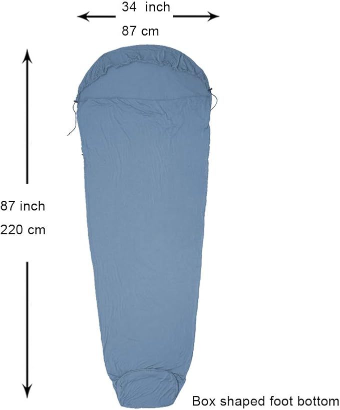 Travel Sheets for Hotel Rayon Derived from Bamboo Stretchy Sleep Sack for Adults Warm Weather/Summer Sleeping Bag Liner for Camping and Travel Rectangular with Pillow Pocket Mummy Cooling Sheets