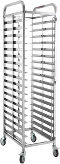 Quick Rack for Baking Pans18-Tier Stainless Steel Bread Pan Rack - Mobile Baking Tray Storage for Proofing Perfect for Bakeries and Kitchens with 4 Wheels for Easy Maneuverability