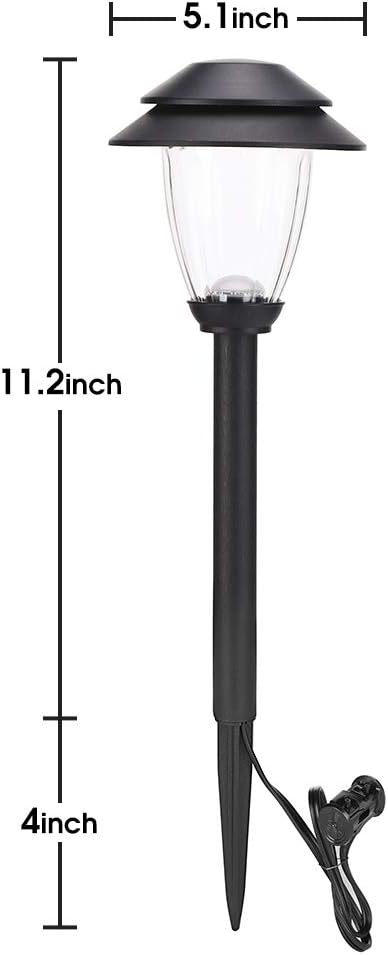 HECARIM 6 Pack Low Voltage Pathway Lights - Waterproof Outdoor Landscape Lighting Super Bright LED Garden Lights for Walkway Energy-Saving 5V Weatherproof Stake Lights (Dusk to Dawn Auto On/Off)