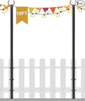 10 FT Outdoor String Light Pole Stand for Deck Fence or Patio Railing Adjustable Globe Patio Light Post for Hanging Outside Decorate Lighting 2 Packs