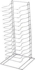 14 Tier Pizza Pan Rack 12x12x27 Inch Metal Organizer for Commercial &amp Home Kitchens Space Saving Ventilation Design