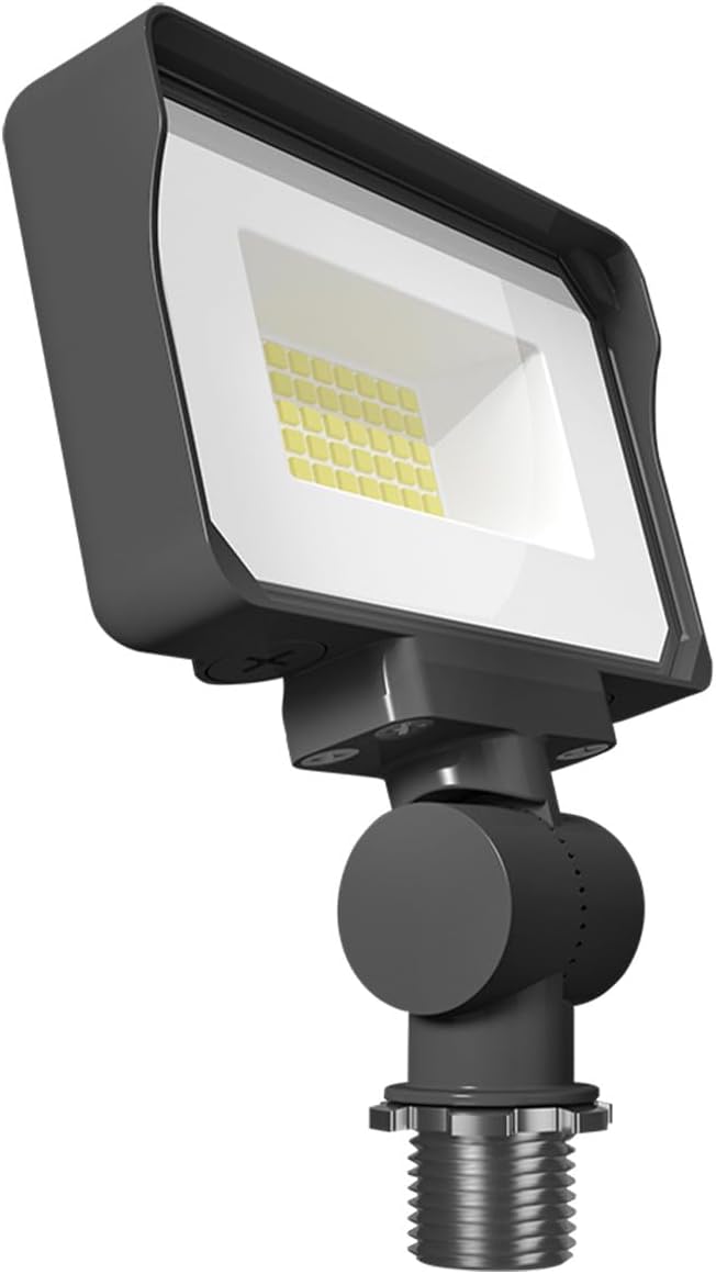 RAB X34 Series Adjustable LED Flood Light – Selectable Wattage &amp CCT Outdoor Commercial Fixture (Available in Bronze or White) (Bronze)