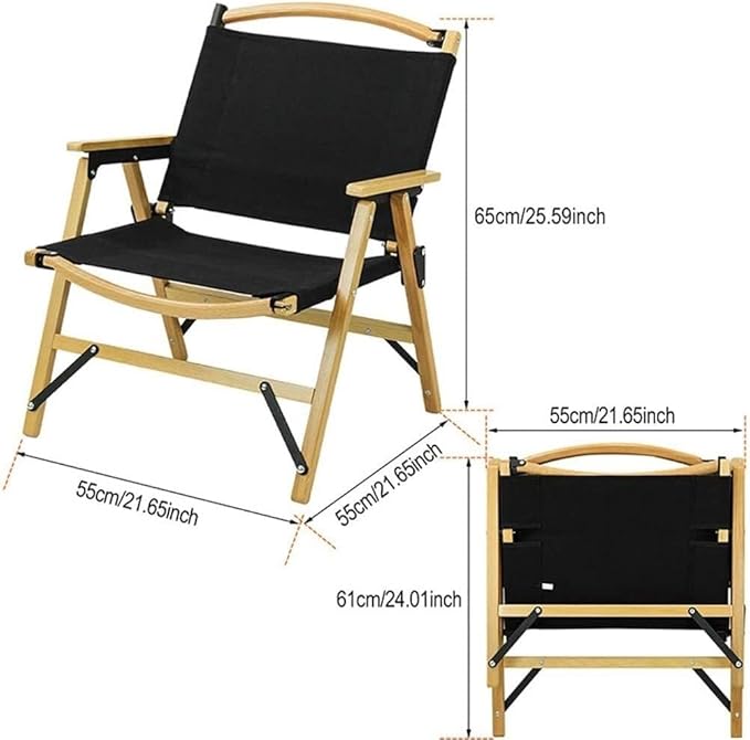 Detachable Outdoor Folding Chair Beech Wood Camping Chair Wooden Beach Martial Arts Chair with Carrying Bag