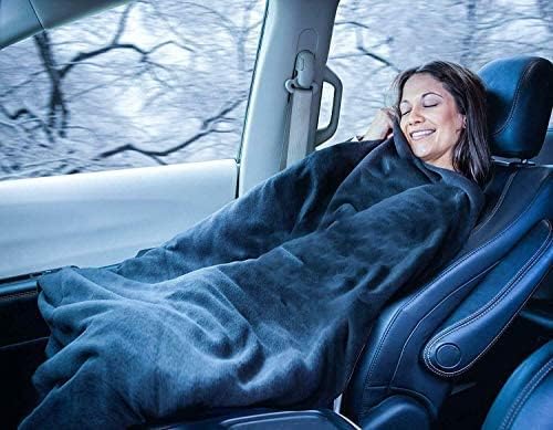 ZONETECH Heating 12V Polar Fleece Material Blanket 2- Pack - Ideal for Summer Camping Road Trips Picnics or Relaxing in The Convenience of Your Vehicle or Home