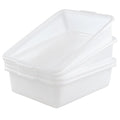 4-Pack Commercial Bus Tubs Box/Tote Box White Plastic Storage Bin with Handles/Wash Basin Tub (25 Liter)