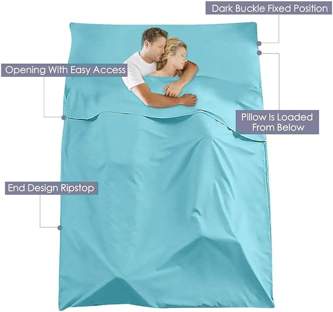 Sleeping Bag Liner Lightweight Portable Soft Travel and Camping Sheet with Compact and Carry Bag for Travel Hotel