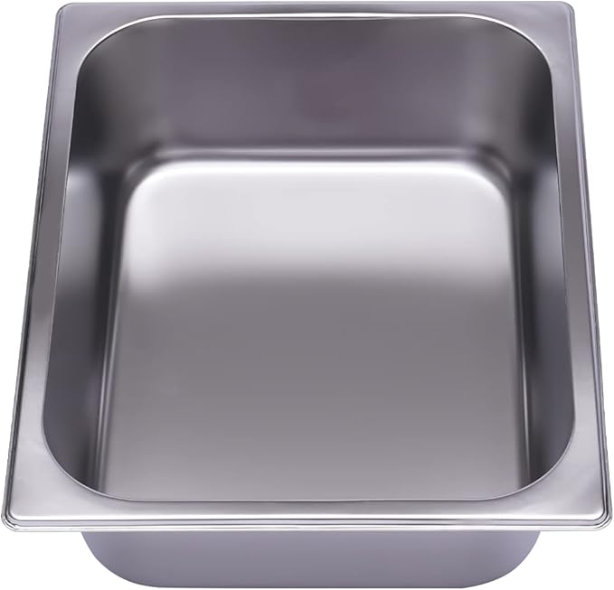 6 Pack 1/2 Size Stainless Steel Steam Hotel Pan 12.99 x 10.24 x 3.94 In Steam Table Pan Food Service Pan for Party Kitchen Restaurant Hotel