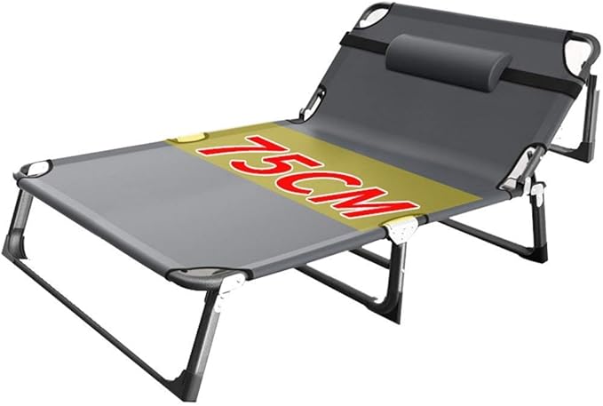 Folding Chair Heavy Duty Metal Grey Extra Wide Lounge Chair for Camping Outdoor 350kg