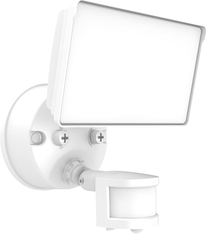 HALO FGS Ultra Bright Outdoor LED Security Floodlight 120-227V w/CCT &amp Lumen Select Motion Activation - White FGS60CLMTNW