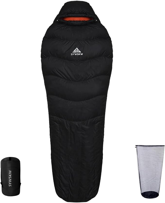 Down Sleeping Bag with Pillow for Backpacking15℉ 5℉ 0℉ Wide Down Sleeping Bag (86.6 in x 33.5 in) for AdultsYouth Camping and Hiking Outdoor with 680FP Duck Down