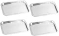 Amosfun 4Pcs Stainless Steel Plates Dinner Dishes for Self Feeding for Outdoor Camping Picnic Dishwasher Fun Design