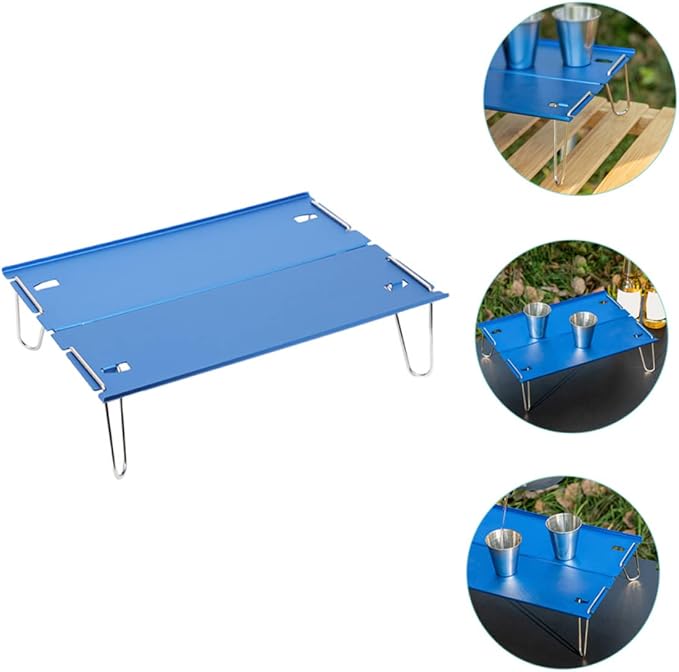 Happyyami Folding Aluminum Table Portable Picnic Table for Small Camping BBQ Hiking