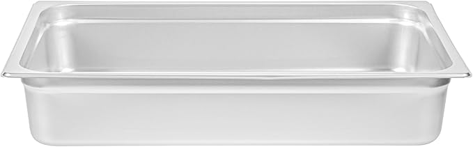 Restaurantware-Kitchen Tek Full Size Steam Table Pans 6 Anti-Jam Steam Pans - Lids Sold Separately 4” Deep 24 Gauge Stainless Steel Hotel Pan Freezable For Catering Events And Parties