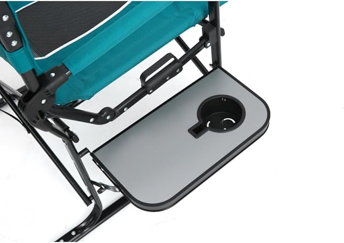 Elountik Oversized Portable Folding Directors Chair with Side Table and Storage Pocket for Camping Beach Fishing Picnic and Lawn - Heavy Duty Blue