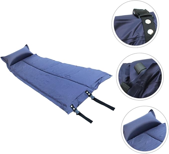 Inflatable Camping Sleeping Pad with Pillow Wear Resistant Sleep Mat Outdoor Tent Accessory for Picnic and Hiking Heat Insulation Camping Mattress