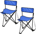 Preferred Nation Tripod Stool seat with backrest. Collapsible Lightweight and Portable with Built in Shoulder Carry Strap (Set of 2) (Blue)