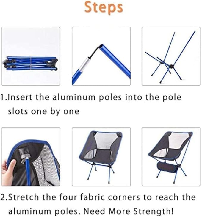 Camping Chair - Folding Outdoor Chair Lightweight Breathable Mesh Portable 230lbs Capacity Ideal(Blue)