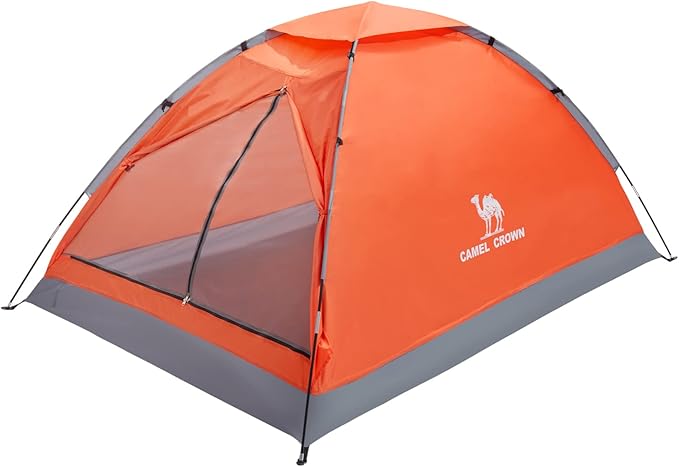 CAMEL CROWN 2/3/4 Person Camping Tent with Removable Rain Fly Easy Setup Outdoor Tents Water Resistant Lightweight Portable for Family Backpacking Camping Hiking Traveling