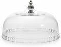 Cake Cover 9.1 Inch Transparent Cake Dome with Silver Handle Food-Grade Plastic Cakes Stand Lid for Kitchen Dining Table Parties