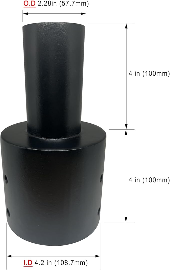 Light Pole Adapter Tenon - Heavy Duty Slip Fitter for 4 inch Round Pole &amp 2 3/8 inch Metal Outdoor Mounting Bracket for Shoebox Light Fixtures Post Top Lighting