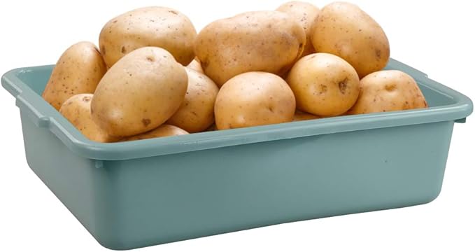 8L Small Rectangle Dishpan Bust Tubs Commercial Bus Tote Boxes 4-Pack